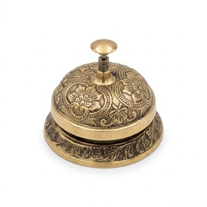 Handcrafted Ornate Silver Plated Victorian Service <b>Bell</b> Vintage Embossed Metal Desk <b>Call</b> <b>Bell</b> for Luxury Hotel Reception - Product Image 3