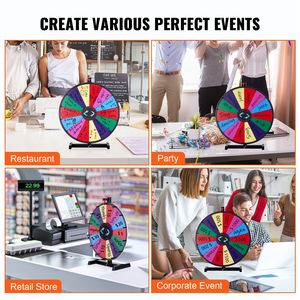 Ruota della Fortuna da 24 Pollici per Premi, 14 Scomparti, Roulette da Tavolo con 2 Marcatori - Vinci la Tua Fortuna! - Product Image 6