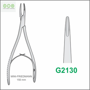 Pinzas de Fijación Curvas de Acero Inoxidable Mini Friedmann Rongeur de 150 mm, Instrumento Quirúrgico Manual para Corte de Hueso, Tipo Stille Ruskin - Product Image 1