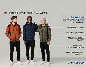 Men Colorblocked <b>Full</b> <b>Zip</b> <b>Hoodie</b> And Sweatshirt Casual Sports Jacket Custom Apparel Outerwear - Product Image 3