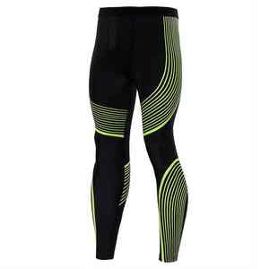 Men's Black Full Length Compression Pants Mid Waist Seamless Four-Way Stretch Anti-Bacterial Spandex <b>Yoga</b> <b>Leggings</b> - Product Image 3