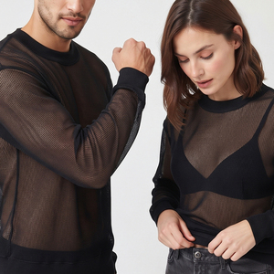 Sexy Sheer Sweatshirt Unisex Transparent Mesh Long Sleeve Sweat <b>Shirt</b> Men Women 100% Polyester Sheer Sexy Sweatshirts Unisex - Product Image 4