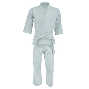 Uniforme de Karate 100% Algodón Unisex Corte Regular Duradero Teñido Liso Blanco Kit de Ropa de Artes Marciales En Stock - Product Image 2