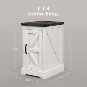 Tavolino da Salotto in Stile Rustico Bianco Anticato con Vano Portaoggetti, Stazione di Ricarica e Porte USB - Product Image 3