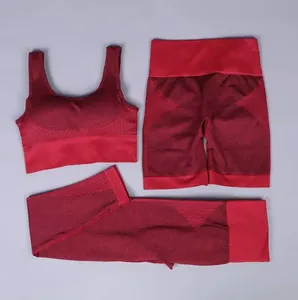 Conjunto de Yoga de Secado Rápido para Mujer con Diseño a Cuadros, Transpirable, de Spandex/Poliéster, Cintura Alta, Ropa Deportiva Resistente para Entrenamiento - Product Image 3