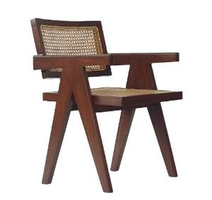 Chaise antique de luxe moderne style royal indien Chandigarh fauteuil en rotin de canne en bois pour la maison bureau salle à manger appartement cave à vin - Product Image 3