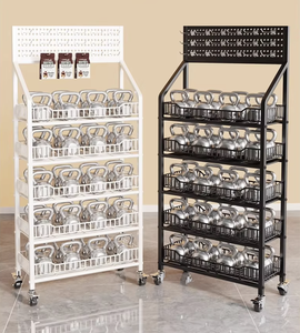 OEM/ODM Vietnam Single Sided Metal Fruit Vegetable Display <b>Rack</b> Grocery Snack Storage Shelf Organizer - Product Image 1