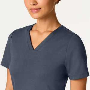 New Fashion Women's <b>Scrub</b> <b>Tops</b>-Comfortable Breathable Knitted Plus Size Customized Color Logo OEM Service Hospital Needle - Product Image 4