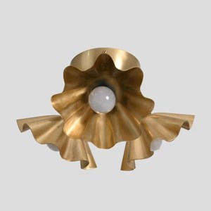 Plafonnier moderne en laiton, design à bord festonné, pour salon intérieur, luminaires légers - Product Image 2