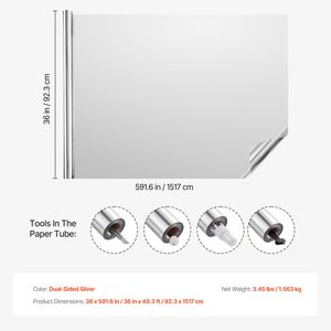 Pellicola Adesiva Unidirezionale per Finestre, Protezione Solare e Controllo del Calore, Effetto Specchio Riflettente, Adesivo Trasparente per Vetri - Product Image 4