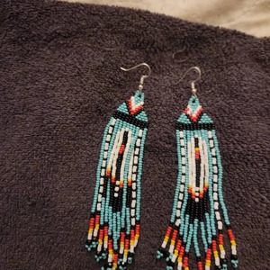 Pendientes de borlas con cuentas hechas a mano, pendientes colgantes con flecos, para regalo, diseño clásico en colores, pendientes de moda con cuentas para mujer - Product Image 1