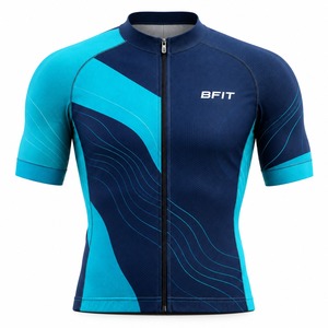 Ensemble de maillot et short de cyclisme pour homme, rembourré, fermeture éclair intégrale, respirant, uniforme de vélo pour la course sur route et l'entraînement - Product Image 2