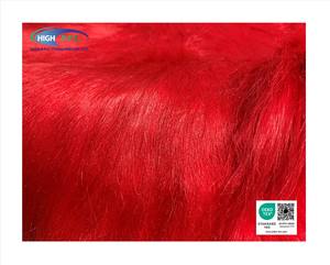 Tissu en fausse fourrure de luxe rouge à poils longs de 100 mm en acrylique et polyester, haute qualité Thaïlande - Product Image 3