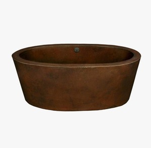 Oval Freestanding Copper Bathtub Industrial Style Metal Tub For Adults <b>BATHING</b> Durable Without Lid At Best Price - Product Image 1