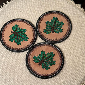 Ensemble de sous-verres en cuir de luxe usiné à la main en cuir véritable supports de haute qualité décoration de Table à la maison pour boissons café bière - Product Image 4