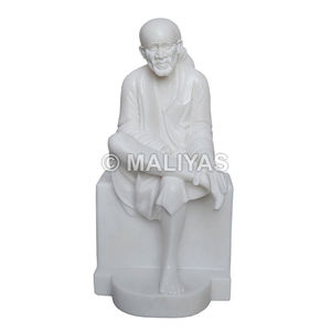 พระพุทธรูปไซบาบาสำหรับพุทธาภิเษก |   รูปปั้นพระศรีศิริไสบาบา ทำจากหินอ่อนสีขาว ท่านั่งสมาธิ – มาลียาส - Product Image 1