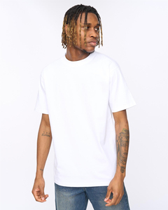 Camiseta de Manga Corta para Hombre, Cuello Redondo, Corte Regular, Algodón Blanco, Color Sólido, Diseño Liso Tejido - Product Image 2