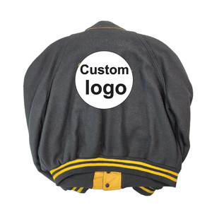 เสื้อแจ็คเก็ตวาร์ซิตี้ทรงสลิมฟิต รุ่นวิทยาลัย วัสดุผ้าขนสัตว์และหนัง สีเขียว ไซส์ใหญ่ แบบ Letterman ของแท้จากอเมริกา - Product Image 6