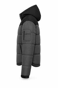 Custom Hooded Puffer Jacket Cold Climate Outerwear Warm Filling Chenille Badge Service Sleeve Utility Pocket D <b>Ring</b> Attachment - Product Image 2