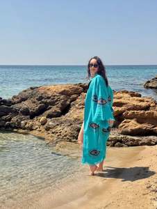 Articles faits main pour filles et femmes : Kimono tendance en tissu, nouveau design imprimé, coloré, motif œil protecteur, pour usage quotidien - Product Image 4