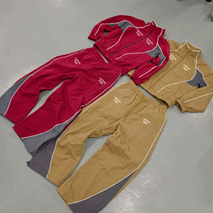 Mens Color block Windbreaker Tracksuit Lightweight <b>Zip</b> <b>Up</b> <b>Jacket</b> And Elastic Jogger Pants Set Custom OEM Sportswear Streetwear - Product Image 4