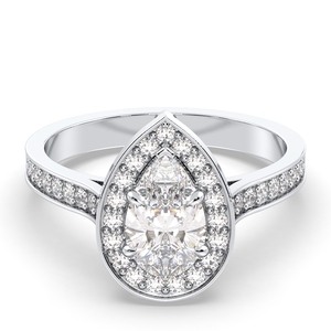 Bague de fiançailles solitaire en moissanite taille poire 0,74 carat, prix usine REYES, en or massif 14 carats, bijou de mariage, cadeau pour femme - Product Image 1