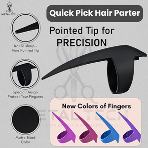 Good Supplier Newest 2 Pcs Hair Parting & Sectioning Rings Stainless Steel Finger Quick <b>Braiding</b> Pick Tool For Precise Styling - Product Image 5