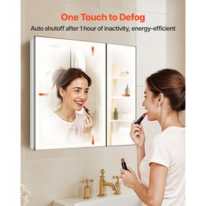 Armadietto a Specchio da Bagno Incassato a Parete 30x28 con Specchio LED Dimmerabile a 3 Colori HD - Product Image 4