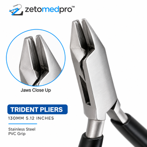 Alicates Trident de Acero Inoxidable con Empuñadura de PVC de 130 mm, Herramienta para Hacer Joyas, Zetomed Pro - Product Image 2