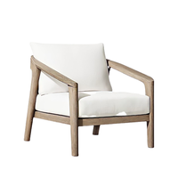 Sofá Individual de Madera de Teca Ecológico y Moderno, con Cojín, para Uso en Interiores y Exteriores, Sillón de Indonesia, Gran Venta