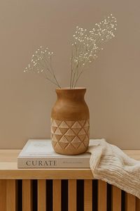 Jarrón de Flores Redondo de Bambú Vintage Ecológico y Soporte Decorativo para Jardín, Hogar y Escritorio - Product Image 4