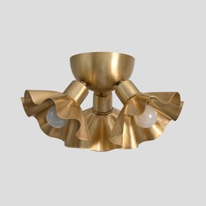Plafonnier moderne en laiton, design à bord festonné, pour salon intérieur, luminaires légers - Product Image 3