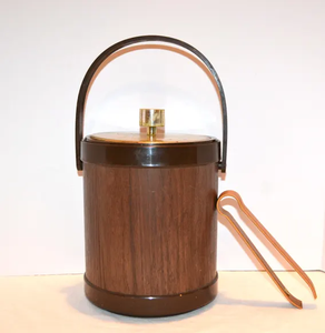 Luxury Acacia Wood Double-Walled Insulated <b>LED</b> Lit Ice Bucket with Handle and Lid for Party Use - Product Image 1