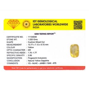 Handcrafted 5.1 Carat Oval Cut Yellow Sapphire Loose Gemstone for Fine Jewelry - Product Image 4