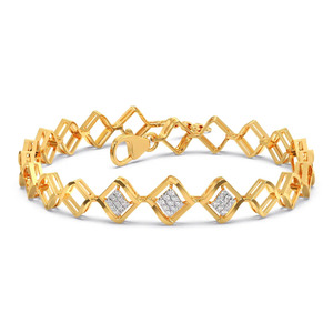 Pulsera de Oro con Eslabones Geométricos en Forma de Rombo y Cadena Extensible Ajustable, Joyería de Lujo para Mujer - Product Image 3