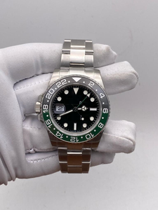 Reloj Automático Mecánico de Alta Calidad GMT de Acero Inoxidable, Esfera Negra, Bisel Verde de 24 Horas para Brazalete, Cristal de Zafiro ETA - Product Image 3