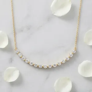Collar de Diamantes de Lujo para Mujer con 1 CTW de Diamantes Redondos Cultivados en Laboratorio en Oro Blanco - Product Image 6