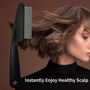 Stainless Steel Comb Yumflan Dandruff Comb Stainless Steel Fine Tooth Dandruff Remover Professional Scalp Comb Hair Comb For <b>Men</b> - Product Image 6