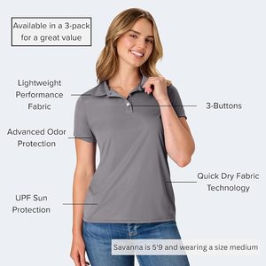 Polo à manches courtes pour femmes, couleur unie, respirant, tricoté, décontracté, haut de sport gris - Product Image 2