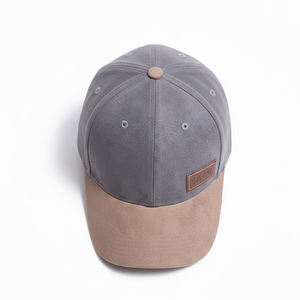 Gorra de Béisbol de Gamuza Premium con Logotipo Personalizado, Parche SAAR, Estilo Deportivo Urbano, Gris y Beige, Dos Tonos, Ajustable, Unisex - Product Image 5