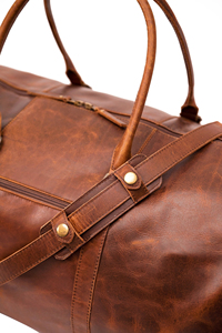 Luxury Genuine Leather Duffle <b>Bag</b> Business Travel Zipper Closure And <b>Shoe</b> <b>Compartment</b> Design Strong Zipper Leather Duffle <b>Bags</b> - Product Image 6
