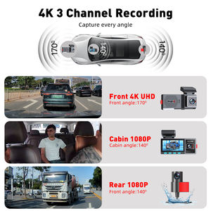 Caméra embarquée <span class=keywords><strong>Koogle</strong></span> 3,2 pouces IPS avec 3 caméras, double objectif, Wi-Fi et GPS intégrés, enregistrement HD 1080p, vision nocturne, enregistrement en boucle, mémoire 128 Go - Product Image 5