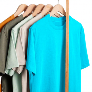 T-shirt à manches courtes pour homme, coupe classique, couleur unie, col rond, 100% coton jersey, style décontracté - Product Image 3