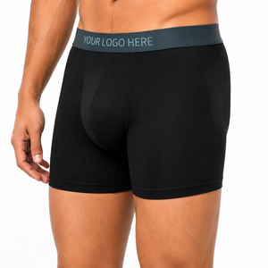 Calzoncillos Bóxer para Hombre, 100% Algodón, Suaves y Elásticos, Cintura Elástica con Logotipo, Ajuste Cómodo, Marca Privada Personalizada - Product Image 3