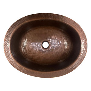 Lavabo Ovalado de Cobre Martillado para Baño, Lavabo Rústico Hecho a Mano - Product Image 6