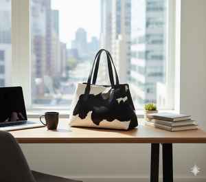 Sac fourre-tout en cuir véritable à poils, avec broderie, couleur unie, fermeture éclair supérieure, pour femme, sac à bandoulière LHTB-0015 - Product Image 6