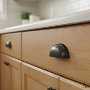 Iron Modern Style Adjustable Cup Pull Handle Black Finish Cabinet Drawer Wardrobe <b>Dresser</b> Sliding Door Hardware - Product Image 5