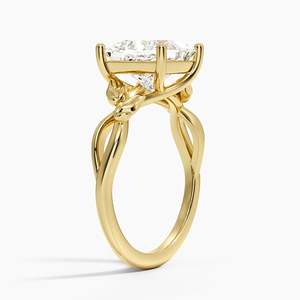 Bague de fiançailles solitaire en moissanite taille princesse 2 carats avec sertissage d'accentuation - Product Image 2