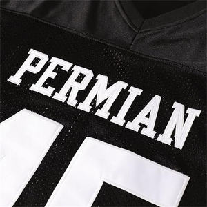 Camiseta de malla de secado rápido, camiseta de fútbol Permian estampada y bordada, camiseta negra de malla para hombre, camiseta de manga corta con cuello en V de 45 millas - Product Image 2