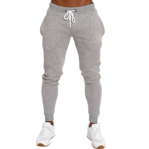 Men's Gray Sweatpants Elastic Waist Drawstring Casual Joggers With Side Pockets Breathable Knitted Cotton Pants Autumn Wear - Product Image 1